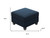 25" Blue and Black Velvet Storage Ottoman