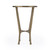 23" White and Gold Distressed Marble and Aluminum Round End Table