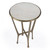 23" White and Gold Distressed Marble and Aluminum Round End Table