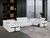White Italian Leather Power Reclining U Shaped Eight Piece Corner Sectional With Console