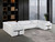 White Italian Leather Power Reclining U Shaped Eight Piece Corner Sectional With Console