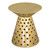 20" Gold Iron Round Pedestal End Table