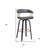 31" Gray And Black Faux Leather Swivel Bar Height Bar Chair