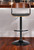 Black Faux Leather And Metal Swivel Adjustable Height Bar Chair