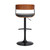 Black Faux Leather And Metal Swivel Adjustable Height Bar Chair