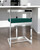 26" Green and Silver Velvet and Stainless Steel Low Back Counter Height Bar Chair