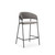 26" Gray and Black Fabric and Metal Counter Height Bar Chair