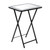 20" Silver and Black Mirrored Glass Faux Crystal And Metal Folding Tray Table