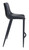 Set of Two 30" Black Faux Leather and Steel Low Back Bar Height Bar Chairs