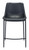Set of Two 30" Black Faux Leather and Steel Low Back Bar Height Bar Chairs