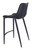 Set of Two 30" Black Faux Leather and Steel Low Back Bar Height Bar Chairs