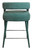25" Teal Blue Metal and Fabric Low Back Counter Height Bar Chair