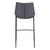 Set of Two 30" Dark Gray And Black Faux Leather And Steel Bar Height Bar Chairs