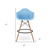 28" Light Blue And Brown Heavy Duty Plastic And Solid Wood Low Back Counter Height Bar Chair