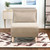 27" Beige and Natural Upholstered Slipper Chair And Toss Pillow