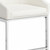 35" White and Silver Faux Leather and Steel Low Back Bar Height Bar Chair