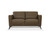 59" Brown And Silver Leather Loveseat