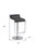 Black and Silver Faux Leather and Steel Adjustable Height Swivel Bar Chair