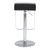 Black and Silver Faux Leather and Steel Adjustable Height Swivel Bar Chair