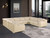 Beige Italian Leather Power Reclining U Shaped Eight Piece Corner Sectional With Console Modern Style