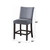 Set of Two 25" Gray and Espresso Fabric and Solid Wood Counter Height Bar Chairs