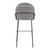 Set of Two 30" Light Gray And Black Shearling And Steel Bar Height Bar Chairs