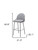 Set of Two 30" Light Gray And Black Shearling And Steel Bar Height Bar Chairs