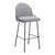 Set of Two 30" Light Gray And Black Shearling And Steel Bar Height Bar Chairs