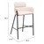 30" Beige And Black Fabric And Steel Bar Height Bar Chair
