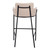 30" Beige And Black Fabric And Steel Bar Height Bar Chair