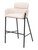 30" Beige And Black Fabric And Steel Bar Height Bar Chair