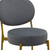 Set of Two 29" Gray and Gold Velvet and Metal Low Back Bar Height Bar Chairs
