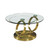 32" Clear And Gold Glass And Metal Round Abstract Coffee Table