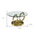 32" Clear And Gold Glass And Metal Round Abstract Coffee Table