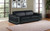 89" Black Leather Sofa With Silver Legs