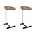 Set of Two Brown and Black Wood and Metal Oval End Tables