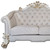 66" Two Tone Ivory And Pearl Velvet Loveseat and Toss Pillows - 606114764557