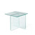 16" Clear Glass Square Cross Legs End Table