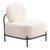 27" White And Black Sherpa And Upholstered Side Chair