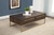 47" Dark Brown And Gold Metal Coffee Table With Drawer
