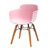 Set Of Four Pink And Brown Heavy Duty Plastic And Wood Juvenile Side Chairs