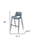 Set of Two 30" Blue And Black Faux Leather And Steel Low Back Bar Height Bar Chairs