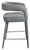 25" Gray Metal and Fabric Low Back Counter Height Bar Chair