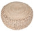 20" Tan Round Geometric Pouf Ottoman