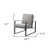 35" Light Gray and Black Velvet And Metal Lounge Chair