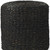 18" Black Water Hyacinth Round Pouf Ottoman