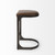 29" Black Leather and Metal Backless Bar Chair