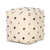 16" Cream And Black Wool Polka Dots Cube Pouf Ottoman