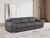 103" Dark Gray Italian Leather Reclining USB Sofa