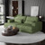 93" Green Corduroy Modular Stainless Steel Sleeper Sofa With Toss Pillows